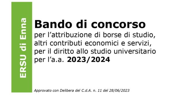 Ersu Palermo Bando Borsa Di Studio 2024/25 A V V I S O - ERSU Enna